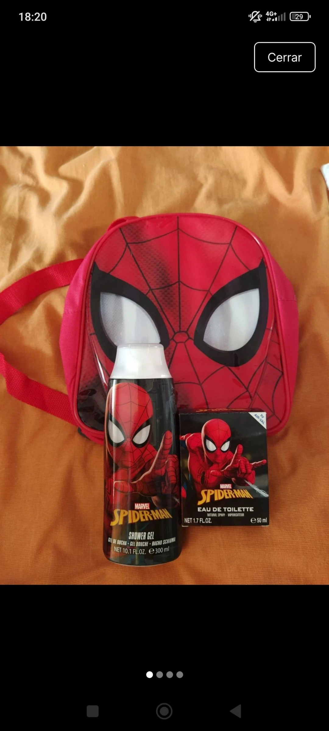 Set Spiderman mochila con gel y colonia